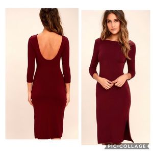 LULU’S | elegant ministry burgundy bodycon dress